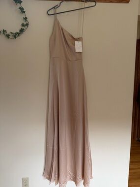 Show Me Your MuMu Blush One-Shoulder Evening Gown